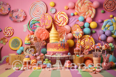 Candy Land Digital Backdrop - Candy Themed Digital Backdrop - Sweets Candyland Digital Background