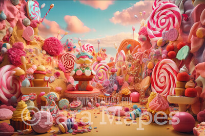 Candy Land Digital Backdrop - Candy Themed Digital Backdrop - Sweets Candyland Digital Background