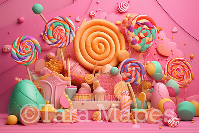 Candy Land Digital Backdrop - Candy Themed Digital Backdrop - Sweets Candyland Digital Background