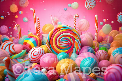 Candy Land Digital Backdrop - Candy Themed Digital Backdrop - Sweets Candyland Digital Background