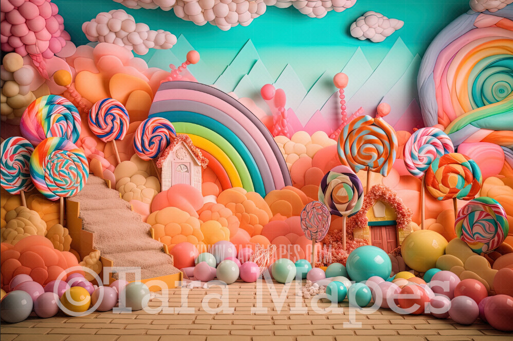 Candy Land Digital Backdrop - Candy Themed Digital Backdrop - Sweets Candyland Digital Background