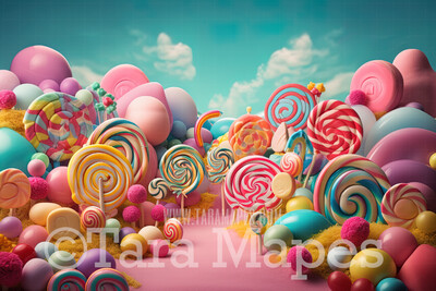 Candy Land Digital Backdrop - Candy Themed Digital Backdrop - Sweets Candyland Digital Background