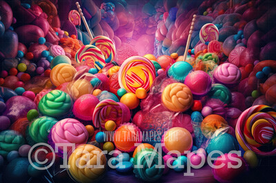 Candy Land Digital Backdrop - Candy Themed Digital Backdrop - Sweets Candyland Digital Background