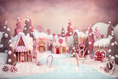Christmas Candy Land Digital Backdrop - Peppermint Land Candy Themed Digital Backdrop - Sweets Christmas Digital Background
