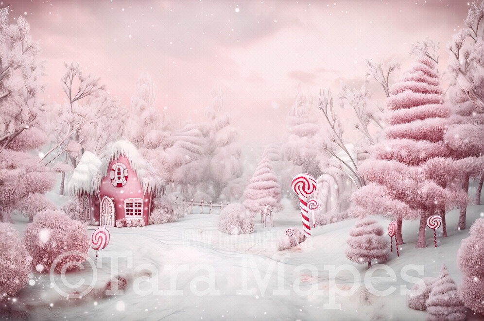 Christmas Candy Land Digital Backdrop - Peppermint Land Candy Themed Digital Backdrop - Sweets Christmas Digital Background