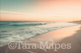 Pastel Beach Digital Backdrop - Beach at Sunset - Beach Digital Background JPG