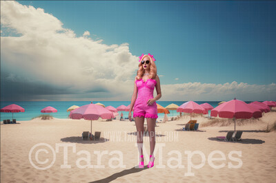 Doll Beach Digital Backdrop -  Doll Beach Digital Background