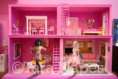Pink Doll House Digital Backdrop - Pink Dollhouse Digital Background