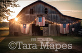 Patriotic Barn Digital Backdrop - Rustic Barn Digital Background- Americana Barn Digital - Fourth of July Digital Background - Independence Day Barn Digital  JPG file