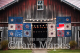 Patriotic Barn Digital Backdrop - Rustic Barn Digital Background- Americana Barn Digital - Fourth of July Digital Background - Independence Day Barn Digital  JPG file