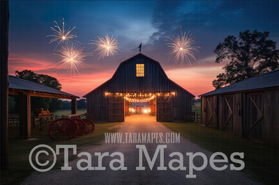 Patriotic Barn Digital Backdrop - Rustic Barn Digital Background- Americana Barn Digital - Fourth of July Digital Background - Independence Day Barn Digital  JPG file