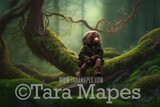 Mossy Tree Branch Digital Backdrop -  Painterly Mossy Fairy Forest - Mossy Forest - Newborn Fairy Nature Digital Background JPG