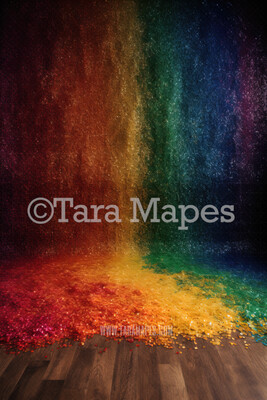Rainbow Studio Digital Backdrop - Rainbow Glitter Digital Backdrop