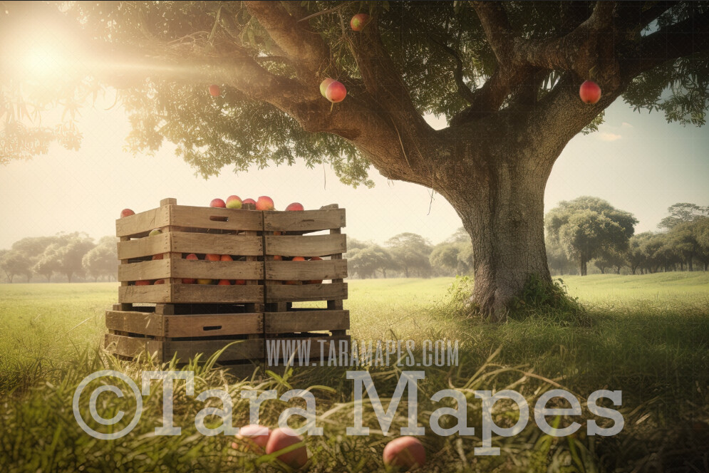 Apple Tree Orchard Digital Backdrop - Apple Tree Orchard - Apple Tree Digital Background