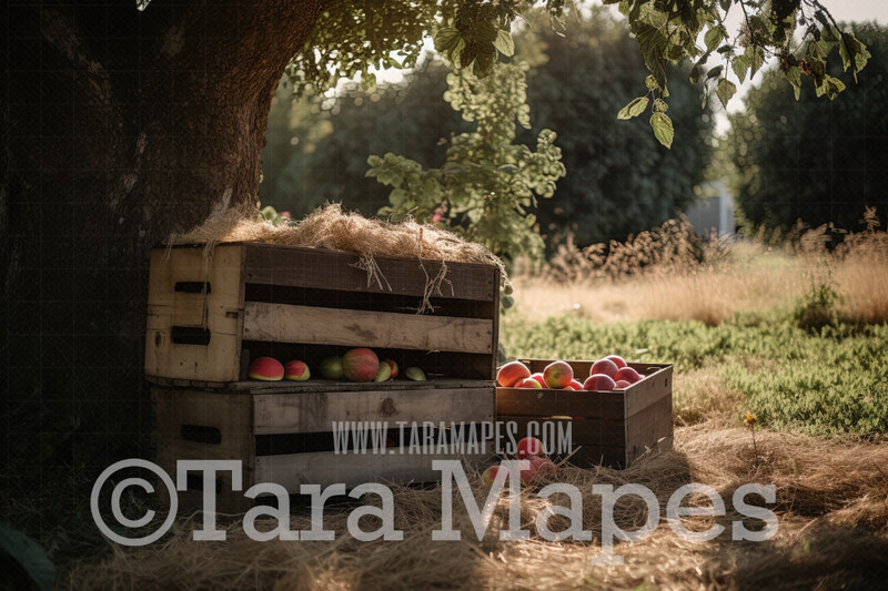 Apple Tree Orchard Digital Backdrop - Apple Tree Orchard - Apple Tree Digital Background
