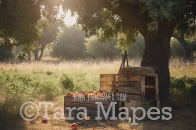 Apple Tree Orchard Digital Backdrop - Apple Tree Orchard - Apple Tree Digital Background