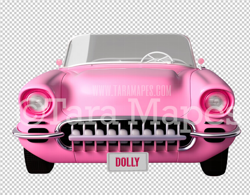 Doll Car Overlay - Pink Doll Car Overlay PNG