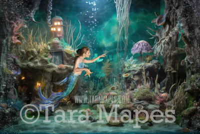 Ocean Digital Backdrop - Underwater - Under the Sea Digital Background -  Mermaid Digital Background JPG
