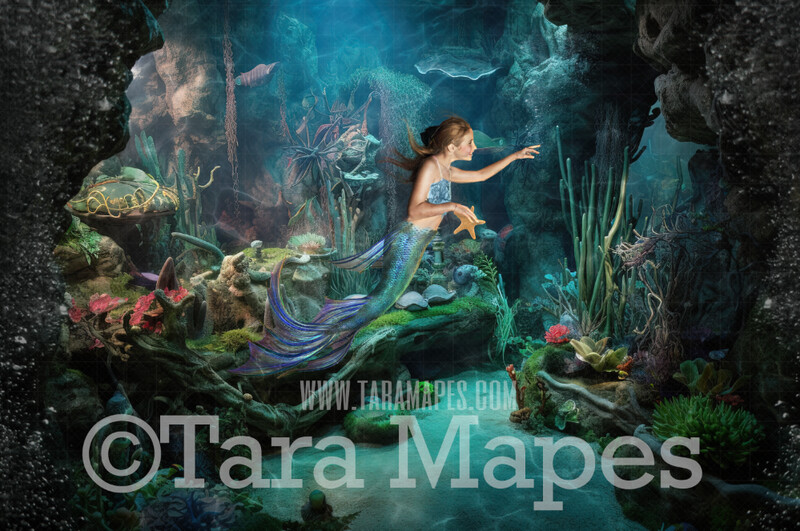 Ocean Digital Backdrop - Underwater - Under the Sea Digital Background -  Mermaid Digital Background JPG