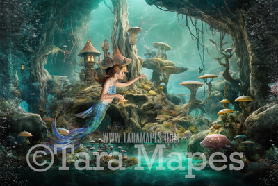 Ocean Digital Backdrop - Underwater - Under the Sea Digital Background -  Mermaid Digital Background JPG