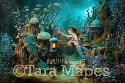 Ocean Digital Backdrop - Underwater - Under the Sea Digital Background -  Mermaid Digital Background JPG