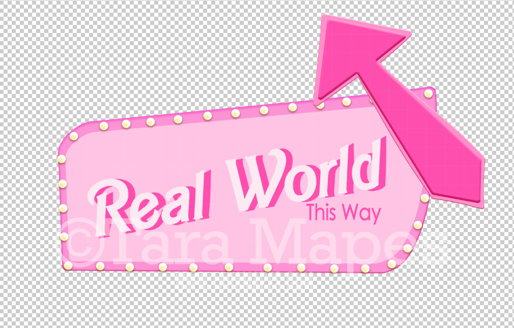 Pink Sign Overlay - Pink Doll Sign Overlay PNG