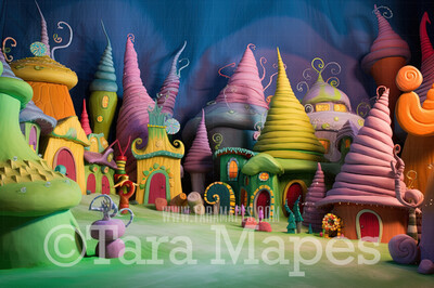 Whimsical World Digital Backdrop - Whimsical Ville Digital Background JPG