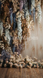 Hanging Wisteria and Wildflowers Studio Digital Backdrop - Room of Flowers Digital Background JPG