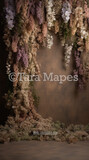 Hanging Wisteria and Wildflowers Studio Digital Backdrop - Room of Flowers Digital Background JPG