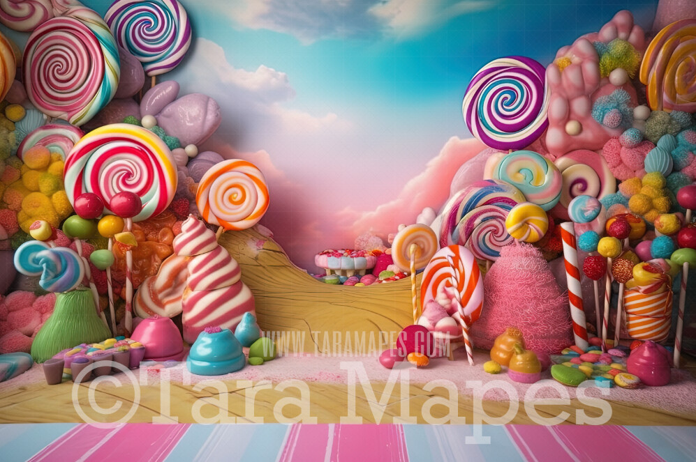 Candy Land Digital Backdrop - Candy Themed Digital Backdrop - Sweets Candyland Digital Background