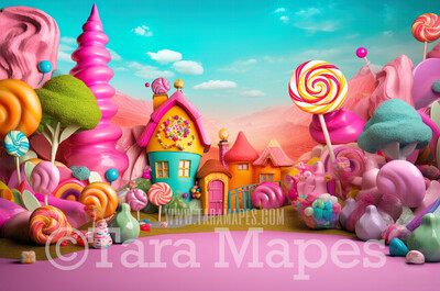 Candy Land Digital Backdrop - Candy Themed Digital Backdrop - Sweets Candyland Digital Background