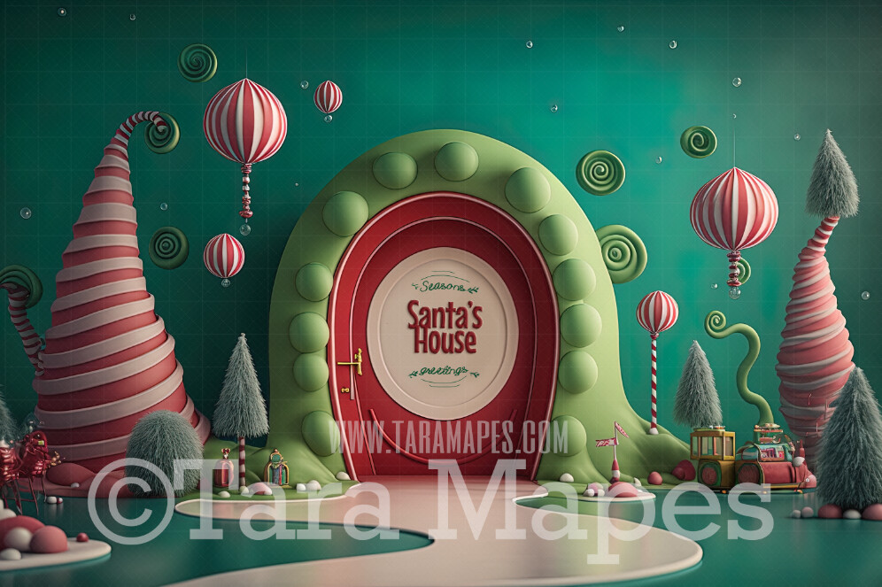 Whimsical World Digital Backdrop - Whimsical Ville - Christmas Digital Background JPG