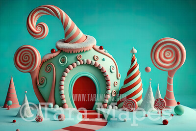 Whimsical World Digital Backdrop - Whimsical Ville - Christmas Digital Background JPG