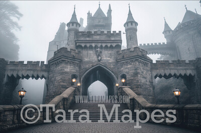 Wizard Castle Entrance Digital Backdrop - Old Castle Wizard Digital Background