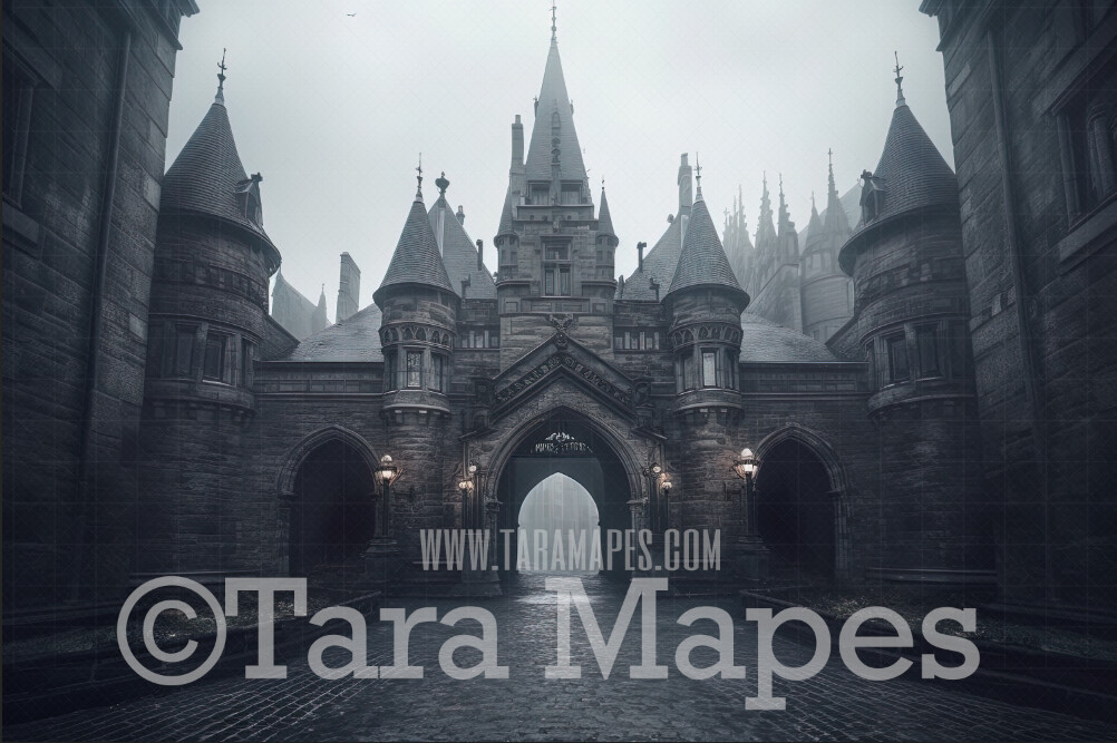 Wizard Castle Entrance Digital Backdrop - Old Castle Wizard Digital Background