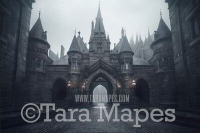 Wizard Castle Entrance Digital Backdrop - Old Castle Wizard Digital Background