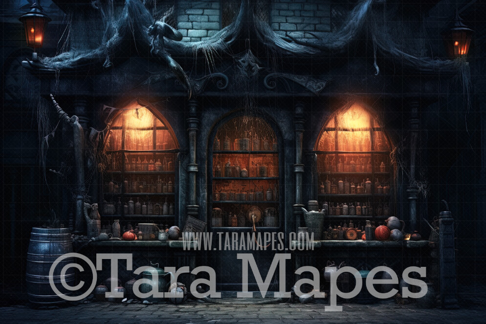 Wizard Potion Shop Digital Backdrop - Wizard Wand Shop - Magic Shop - Magical Scene - Wizard Digital Background