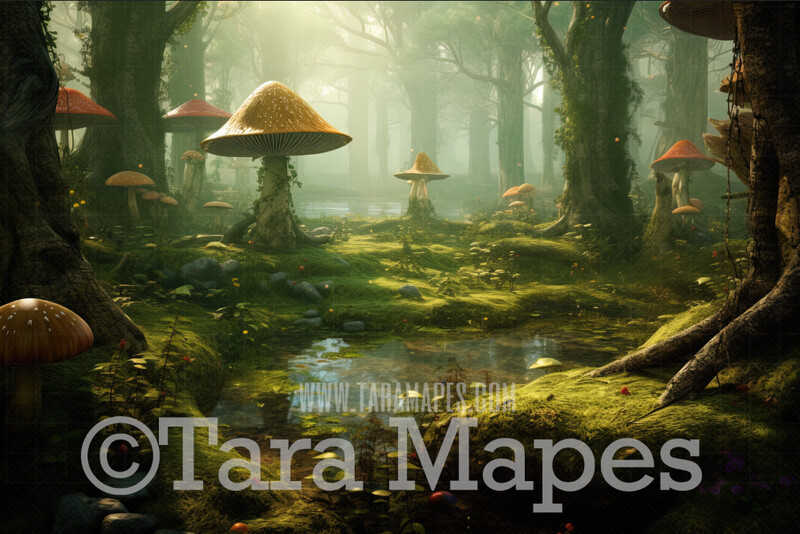 Alice Digital Backdrop - Wonderland Forest - Wonderland Digital Background