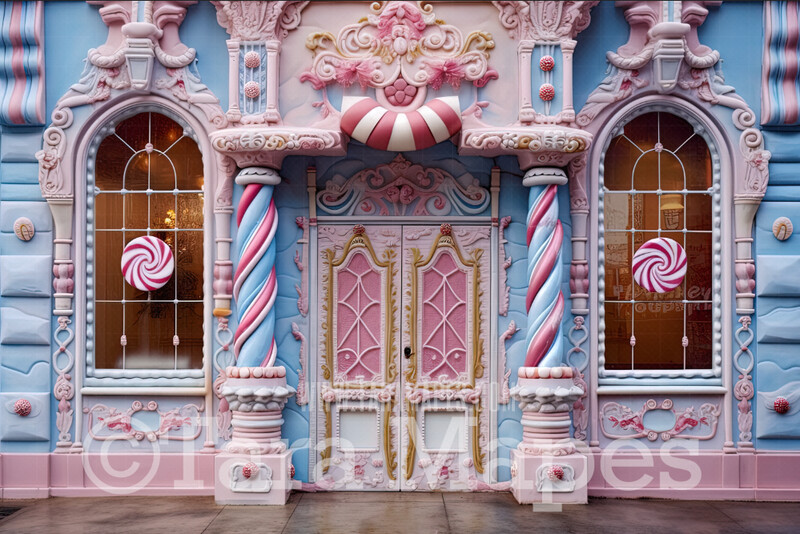 Christmas Candy Shop Digital Backdrop - Sweet Shop Digital Background