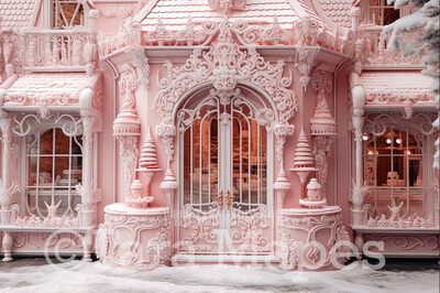 Pink Candy Shop Digital Backdrop -  Sweet Shop Christmas Digital Background