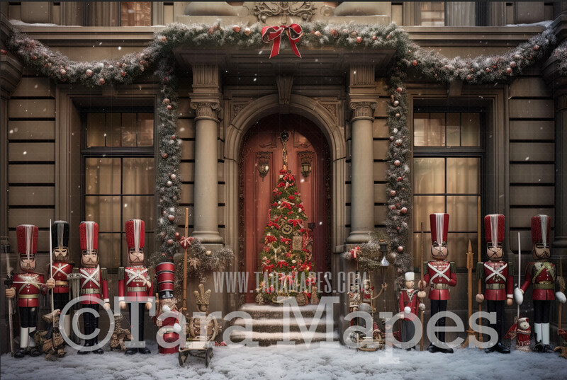 Christmas House Digital Backdrop - North Pole House - Christmas House Digital Background - Christmas  Digital Backdrop
