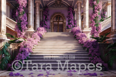 Fantasy Stairs Digital Backdrop - Castle Staircase with Cascading Flowers - Flower Stairs - Floral Stairs - Fairytale Valentine Digital Background JPG Fantasy Stairs Digital Backdrop - Castle Staircase with Cascading Flowers - Flower Stairs - Floral Stairs - Fairytale Valentine Digital Background JPG