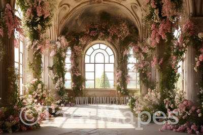 Floral Room Digital Backdrop - Ornate Victorian Flowers Room - Flower Room Digital Background JPG
