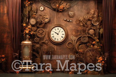 Steampunk Studio Digital Background - Grunge Digital Background
