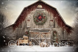 Christmas Barn Digital Backdrop - Christmas Digital Background -