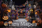 Halloween Town Digital Backdrop - Halloween Digital Background