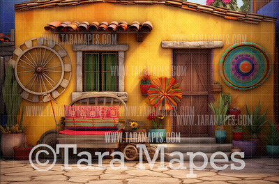 Festive Spanish Mexican Style Home - Dia De Los Muertos - Festive Digital Backdrop