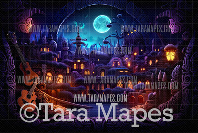 Festive Spanish Mexican Style Digital Backdrop - Dia De Los Muertos - Festive Digital Backdrop