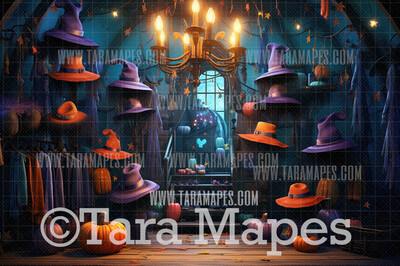 Witch Closet Digital Backdrop - Witch Wardrobe -  Halloween Digital Background