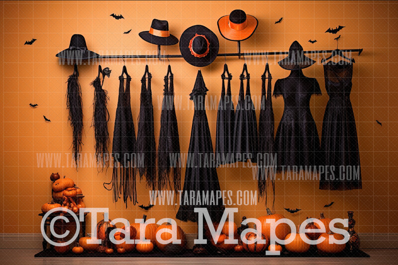 Witch Closet Digital Backdrop - Witch Wardrobe - Halloween Digital Background